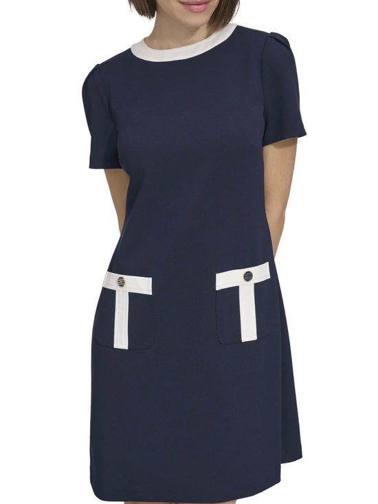 Tommy Hilfiger Dresses & Skirts - Tommy Hilfiger Navy Shift Dress with White Trim